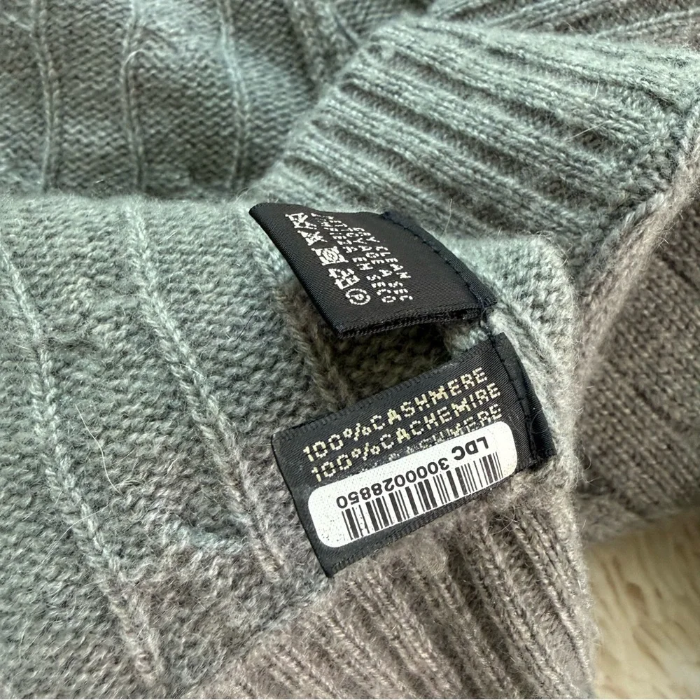 Ralph Lauren 100% Cashmere Grey Cable Knit Open Cardigan Size Medium - Picture 5 of 10